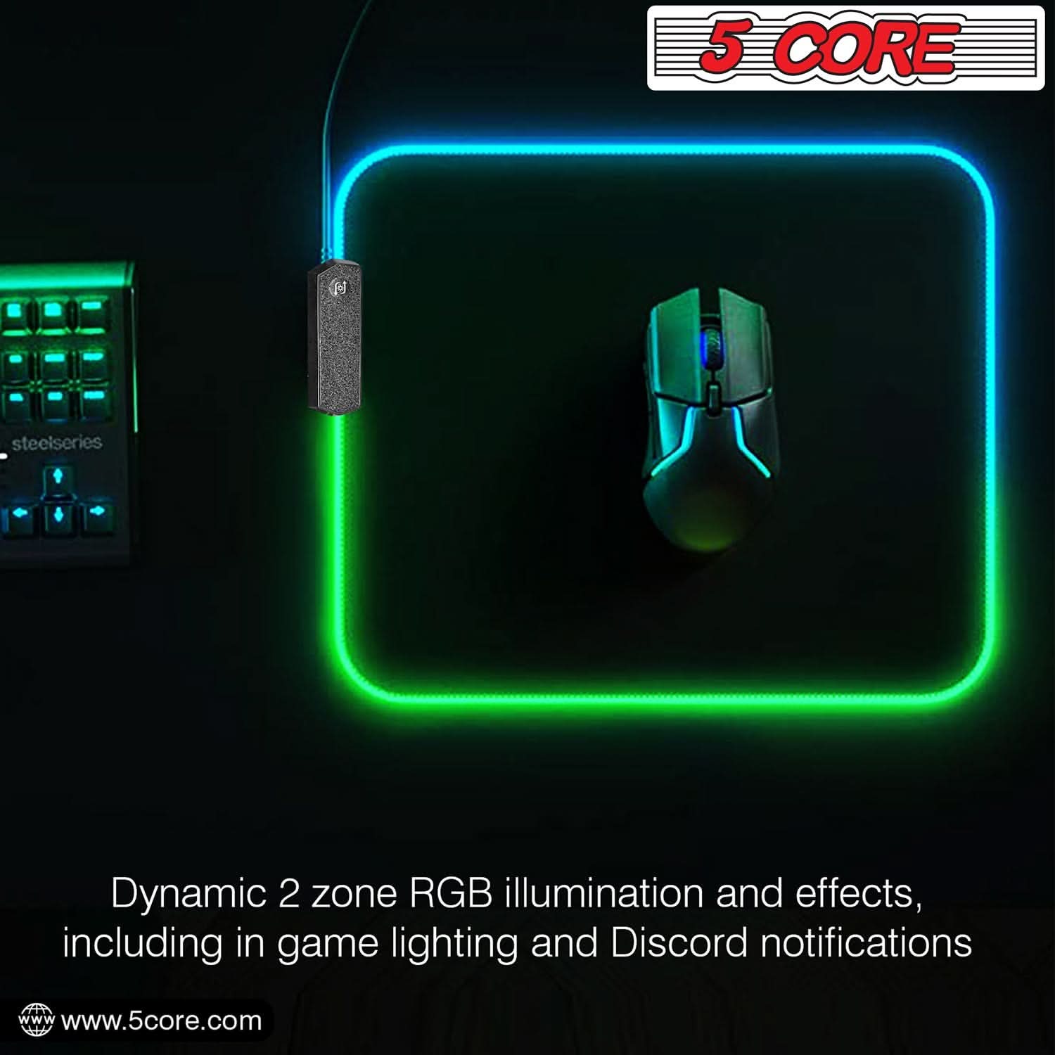 5Core RGB Gaming Mouse Pad - 12 Light Modes