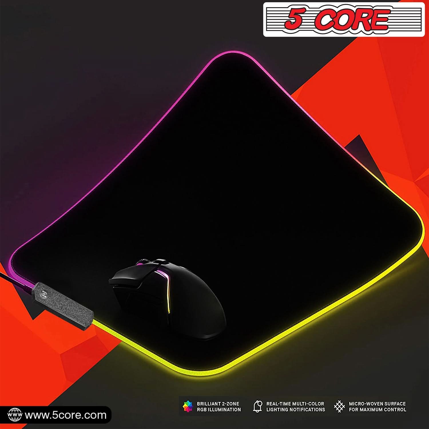 5Core RGB Gaming Mouse Pad - 12 Light Modes