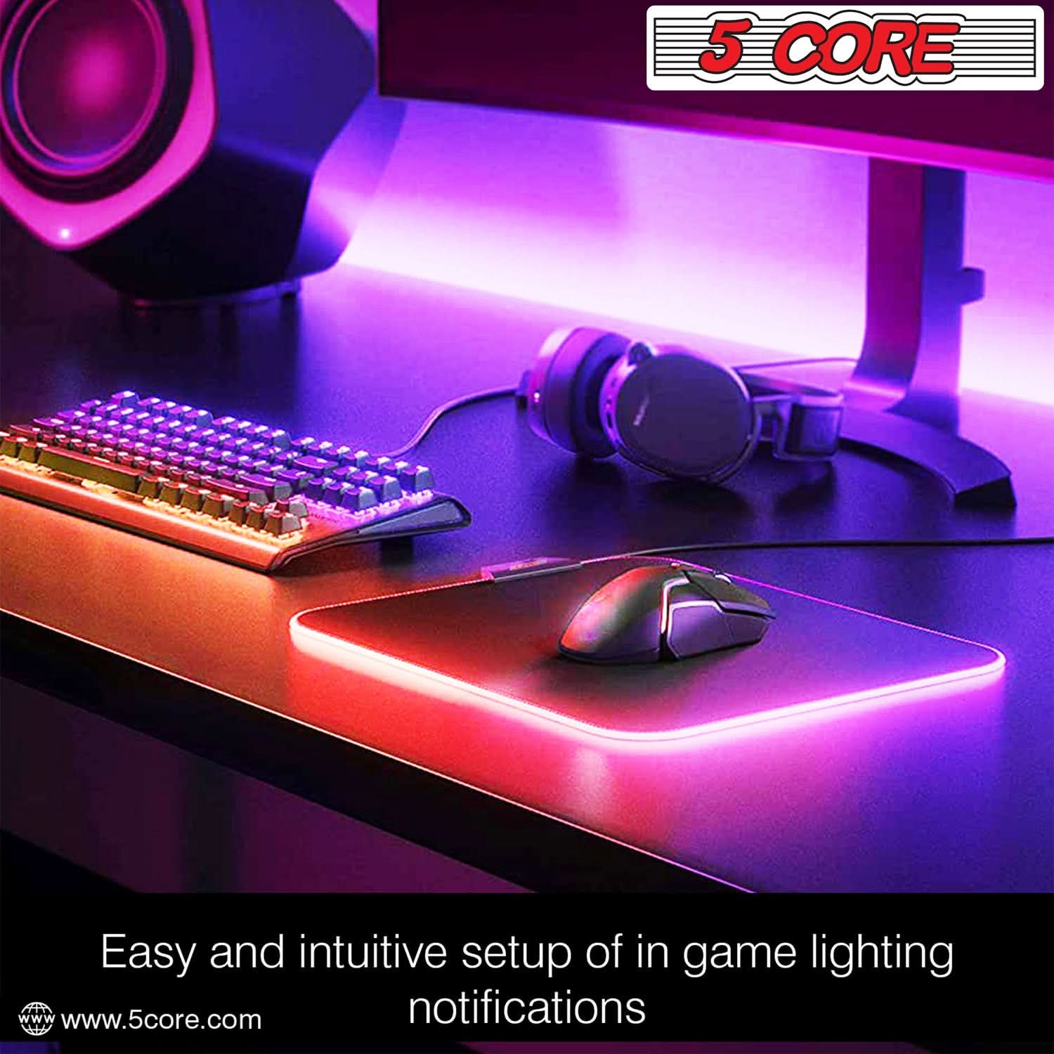 5Core RGB Gaming Mouse Pad - 12 Light Modes