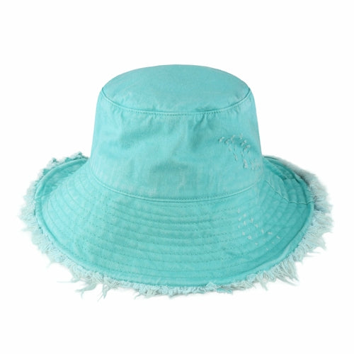 Frayed Cotton Bucket Hat