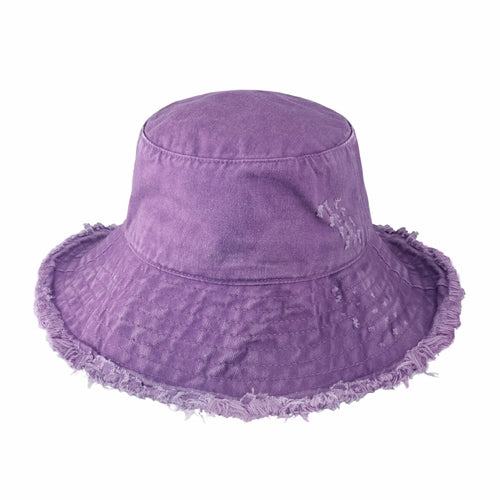 Frayed Cotton Bucket Hat