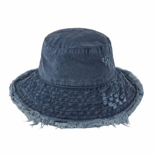 Frayed Cotton Bucket Hat
