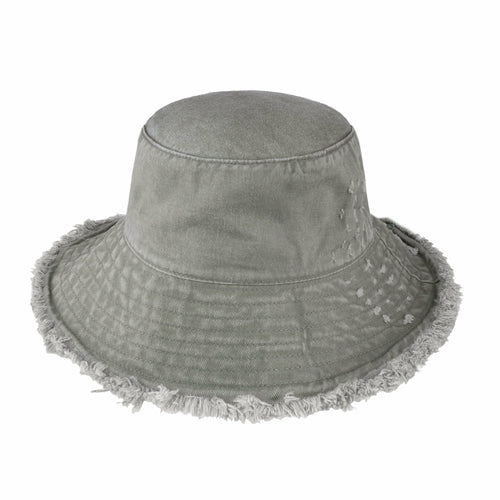 Frayed Cotton Bucket Hat