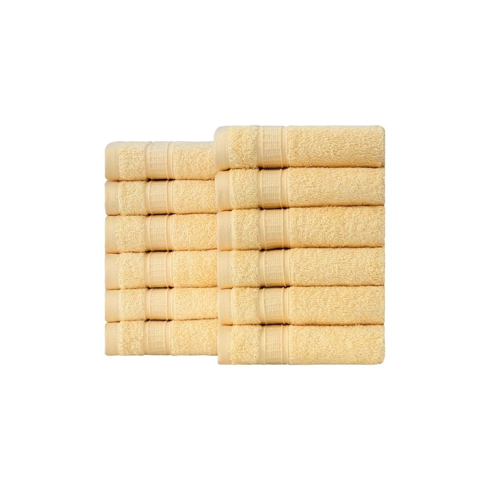 Luxury Turkish Cotton Washcloth Set of 12
