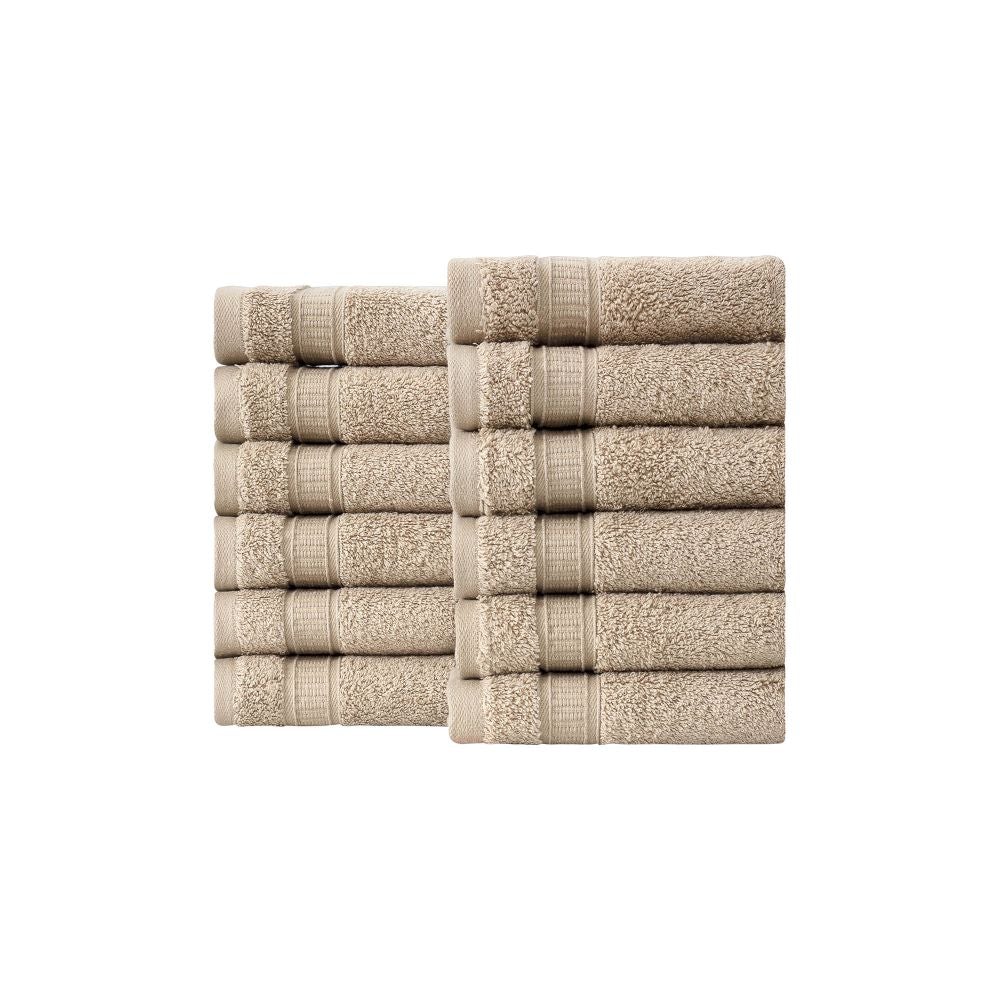 Luxury Turkish Cotton Washcloth Set of 12
