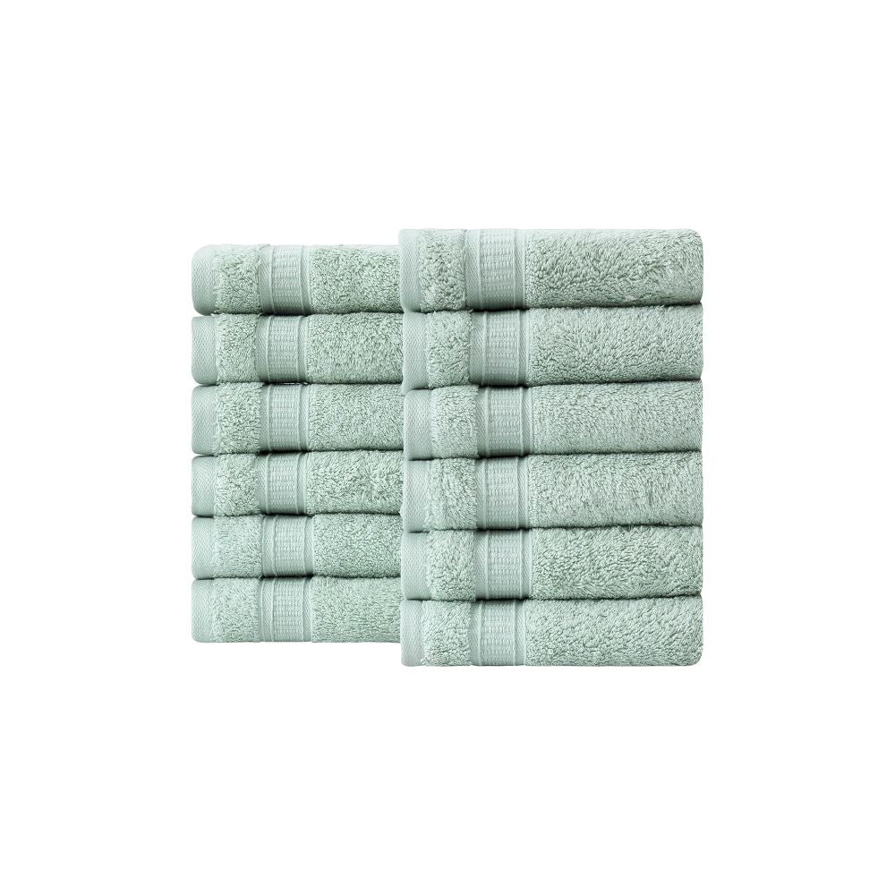 Luxury Turkish Cotton Washcloth Set of 12