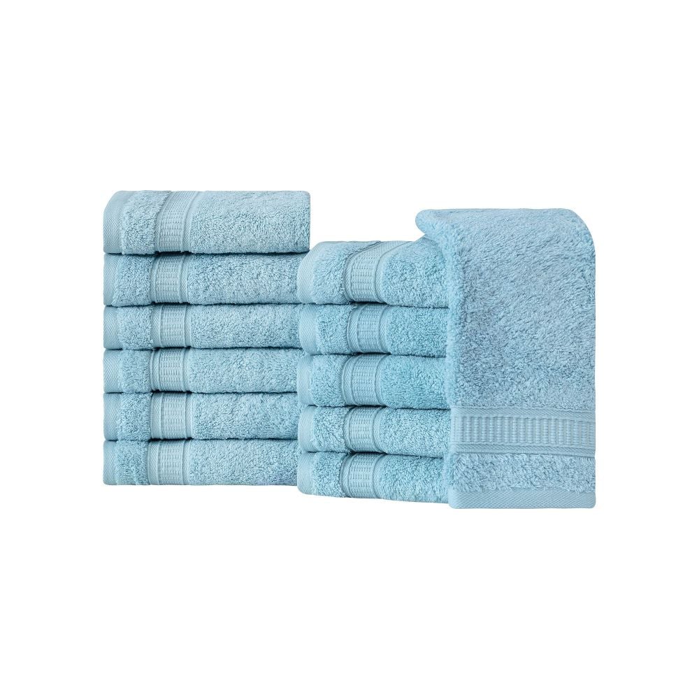 Luxury Turkish Cotton Washcloth Set of 12