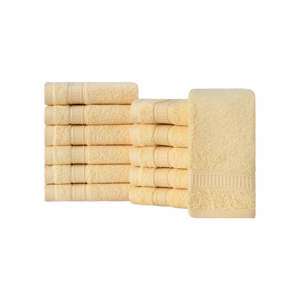 Luxury Turkish Cotton Washcloth Set of 12