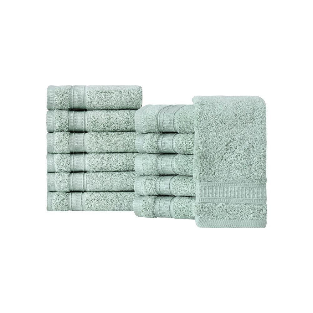 Luxury Turkish Cotton Washcloth Set of 12