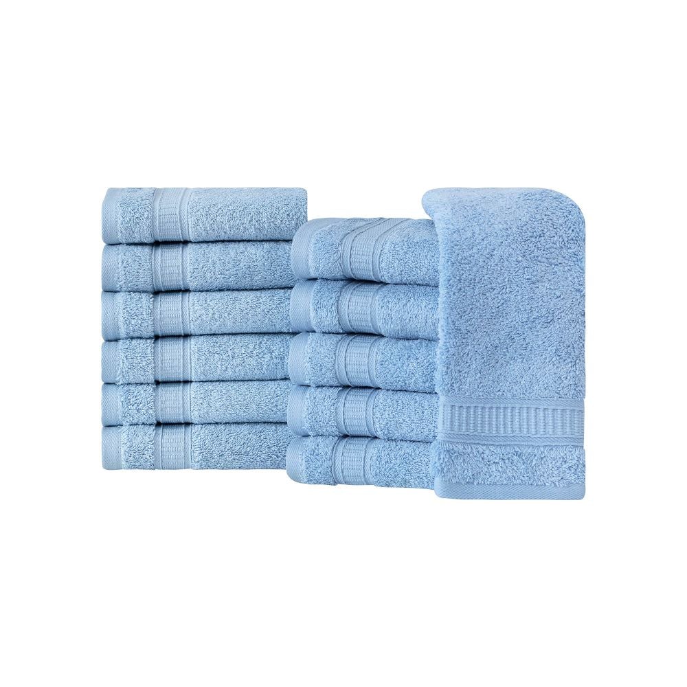 Luxury Turkish Cotton Washcloth Set of 12