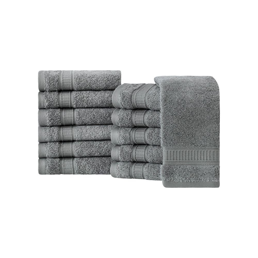 Luxury Turkish Cotton Washcloth Set of 12