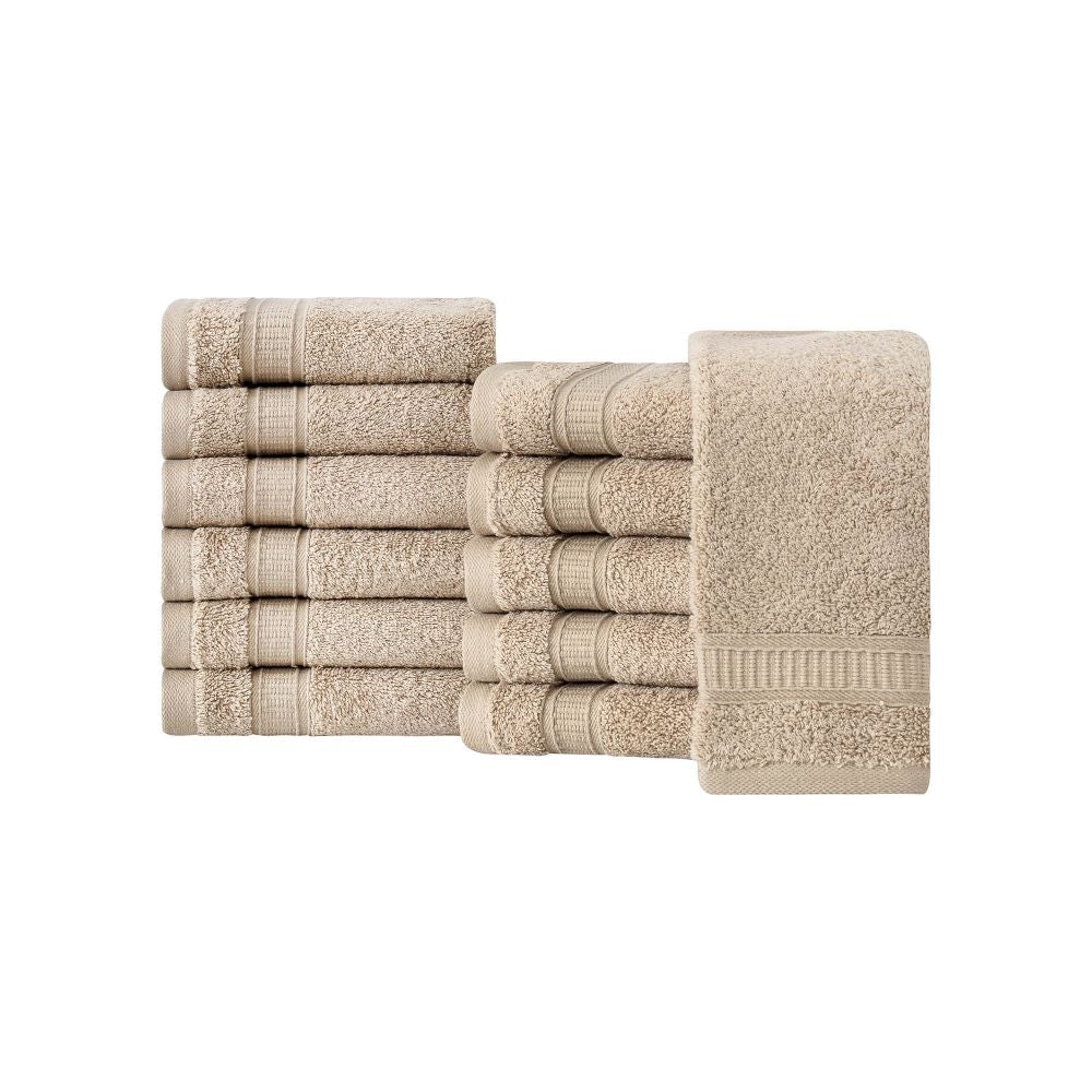 Luxury Turkish Cotton Washcloth Set of 12
