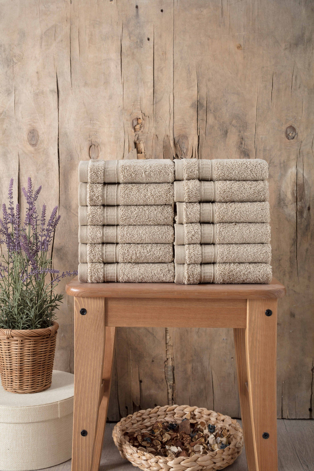 Luxury Turkish Cotton Washcloth Set of 12