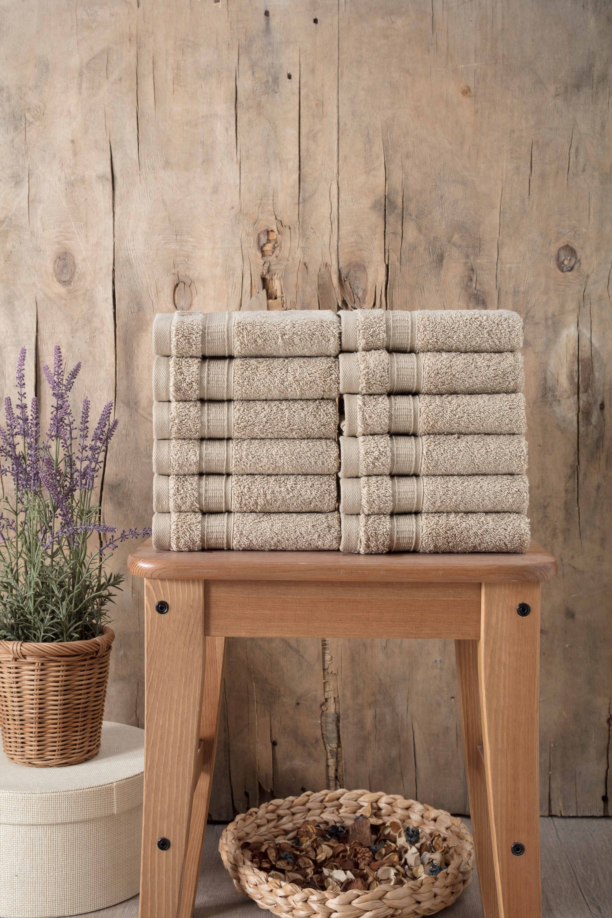 Luxury Turkish Cotton Washcloth Set of 12