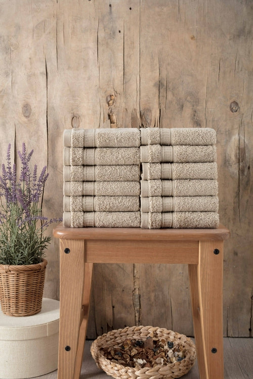 Luxury Turkish Cotton Washcloth Set of 12
