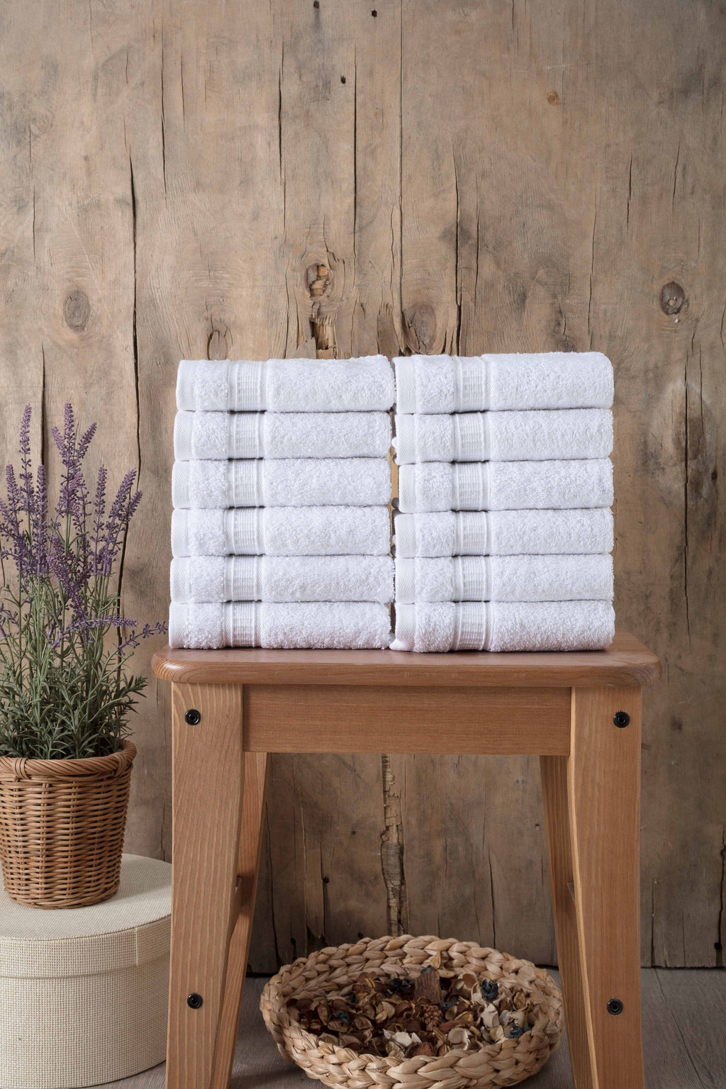 Luxury Turkish Cotton Washcloth Set of 12