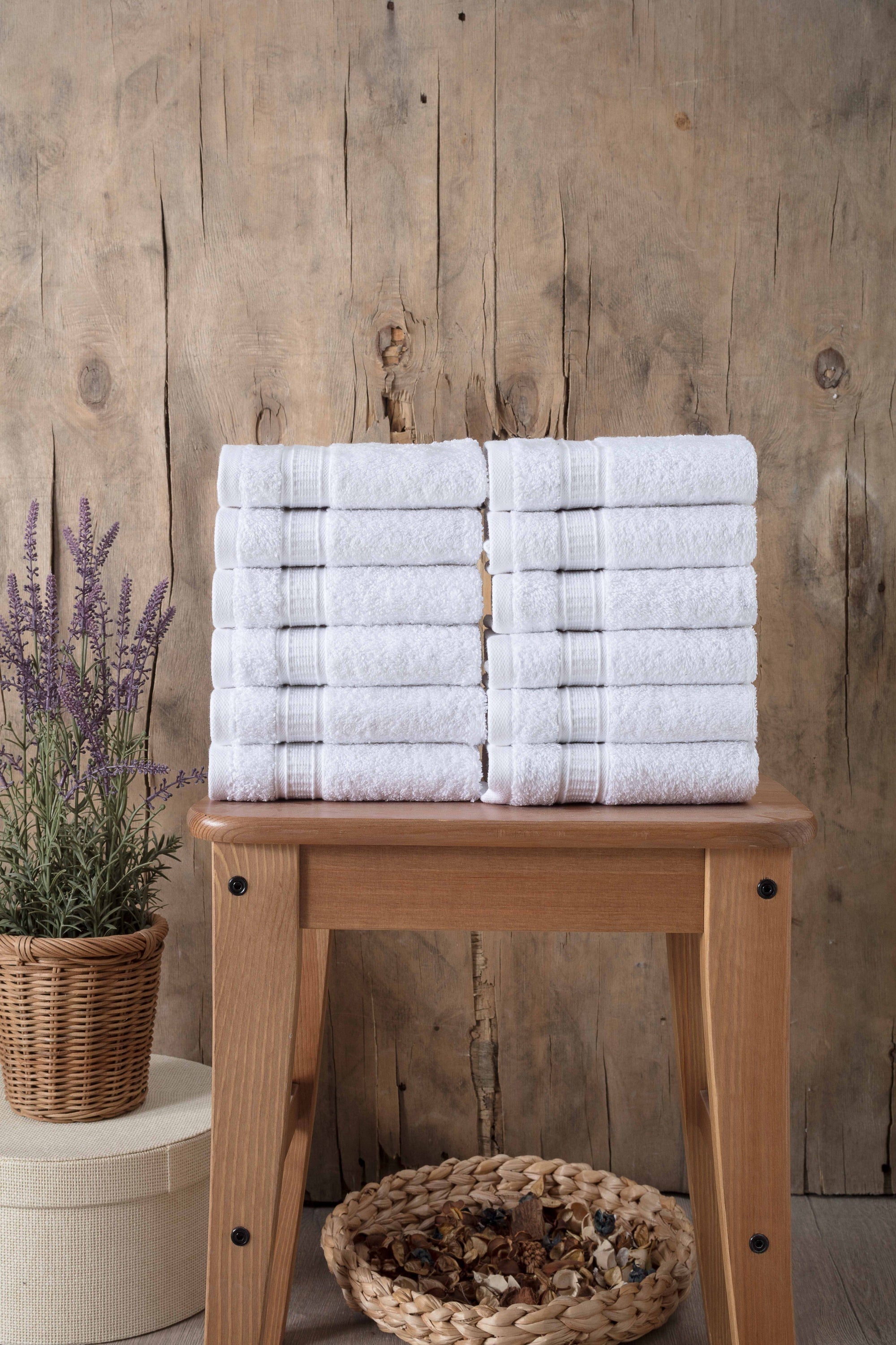 Luxury Turkish Cotton Washcloth Set of 12