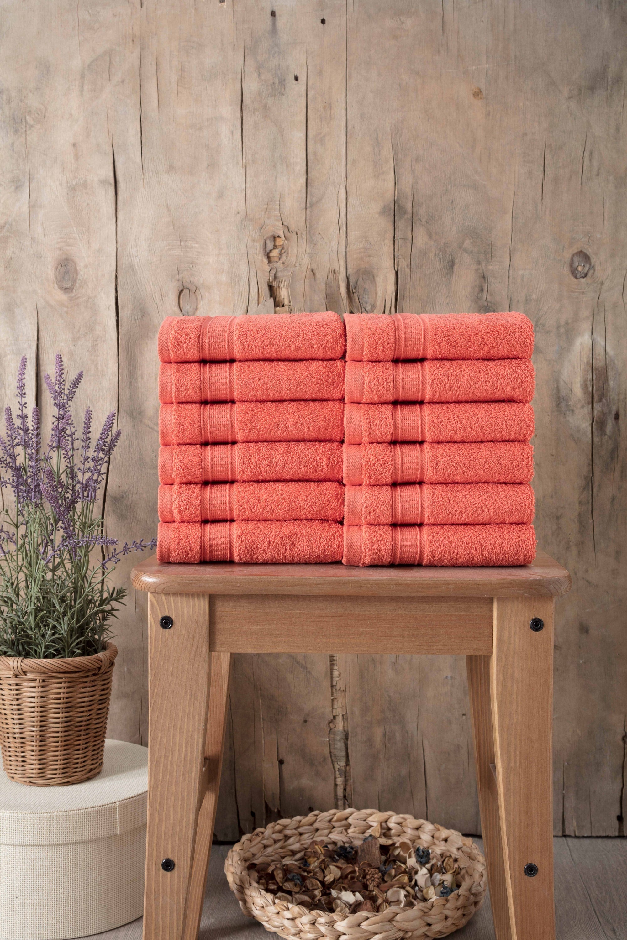 Luxury Turkish Cotton Washcloth Set of 12