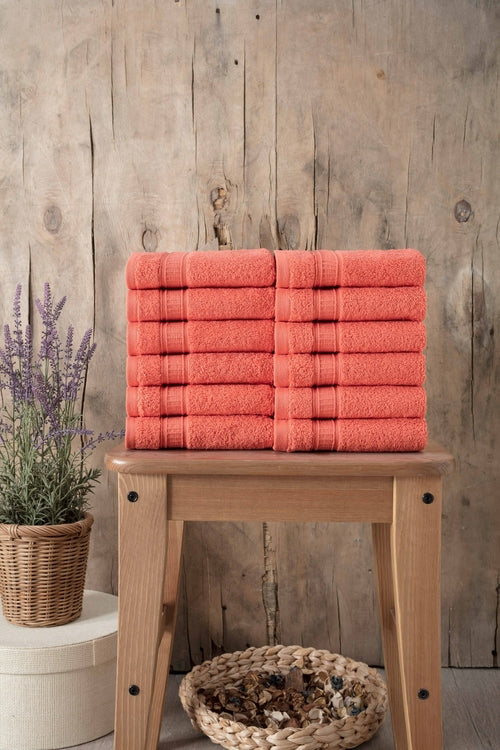 Luxury Turkish Cotton Washcloth Set of 12