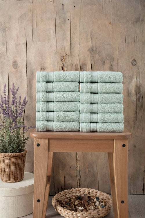 Luxury Turkish Cotton Washcloth Set of 12