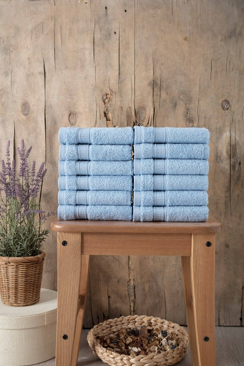 Luxury Turkish Cotton Washcloth Set of 12