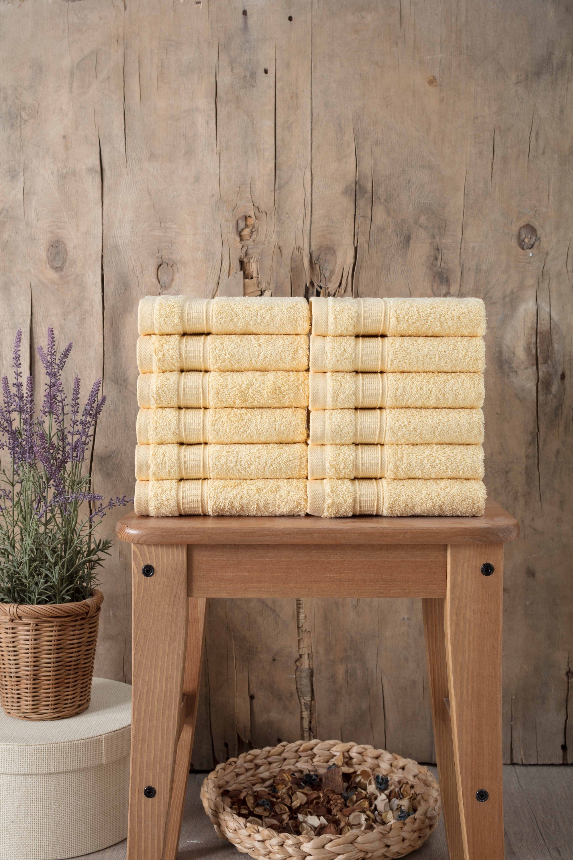 Luxury Turkish Cotton Washcloth Set of 12
