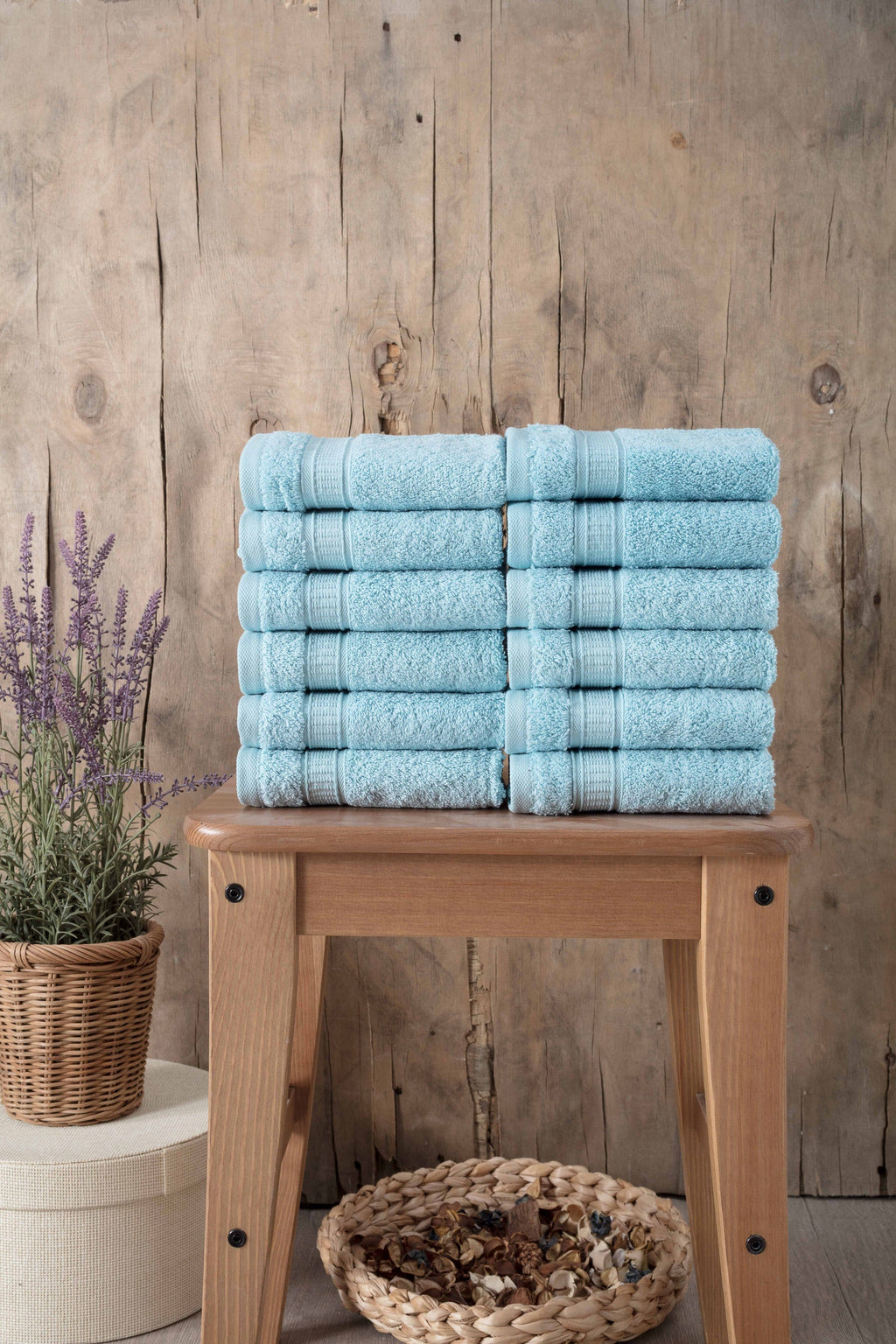 Luxury Turkish Cotton Washcloth Set of 12
