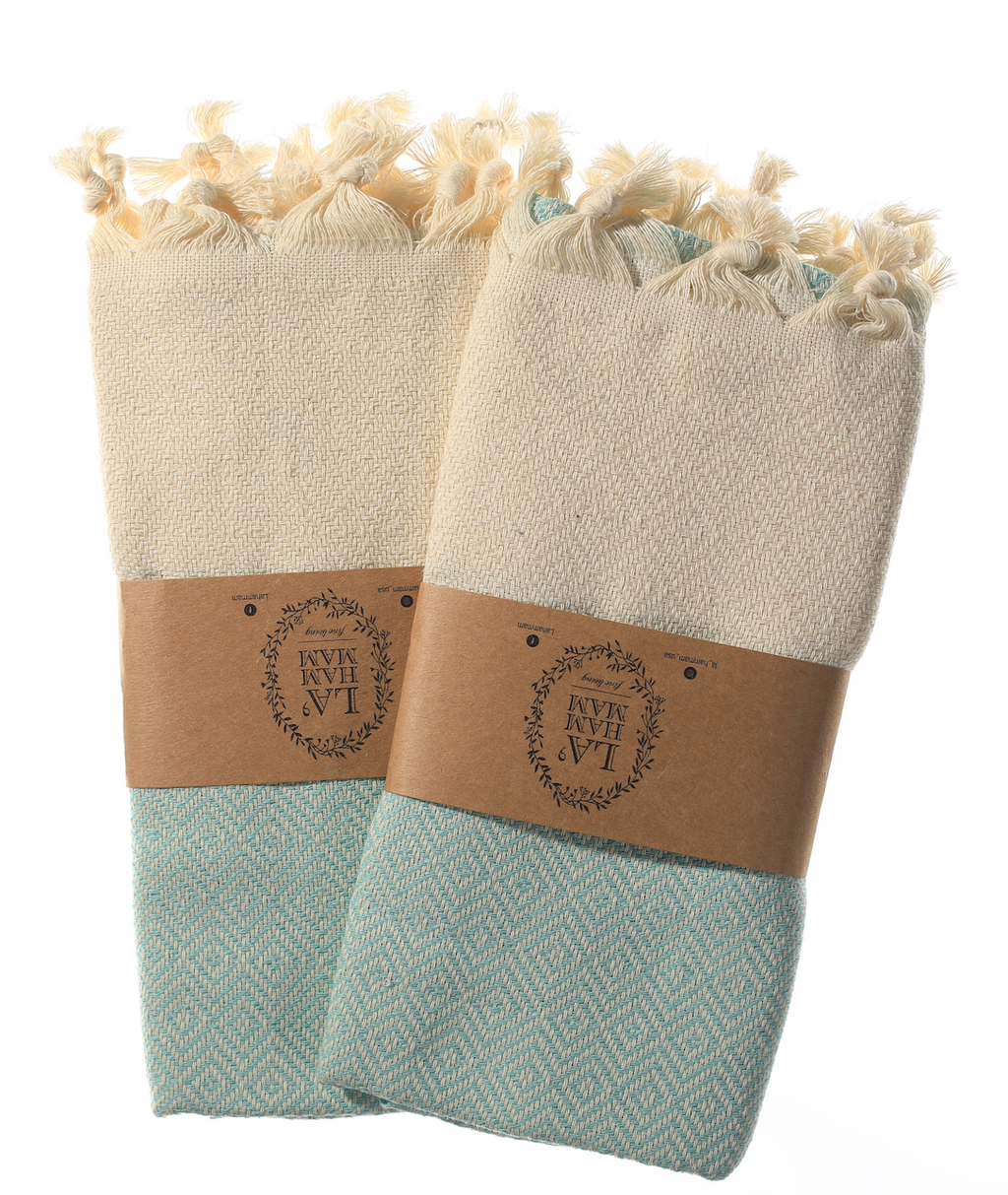 Diamond Turkish Cotton Kitchen Towels - Set of 2