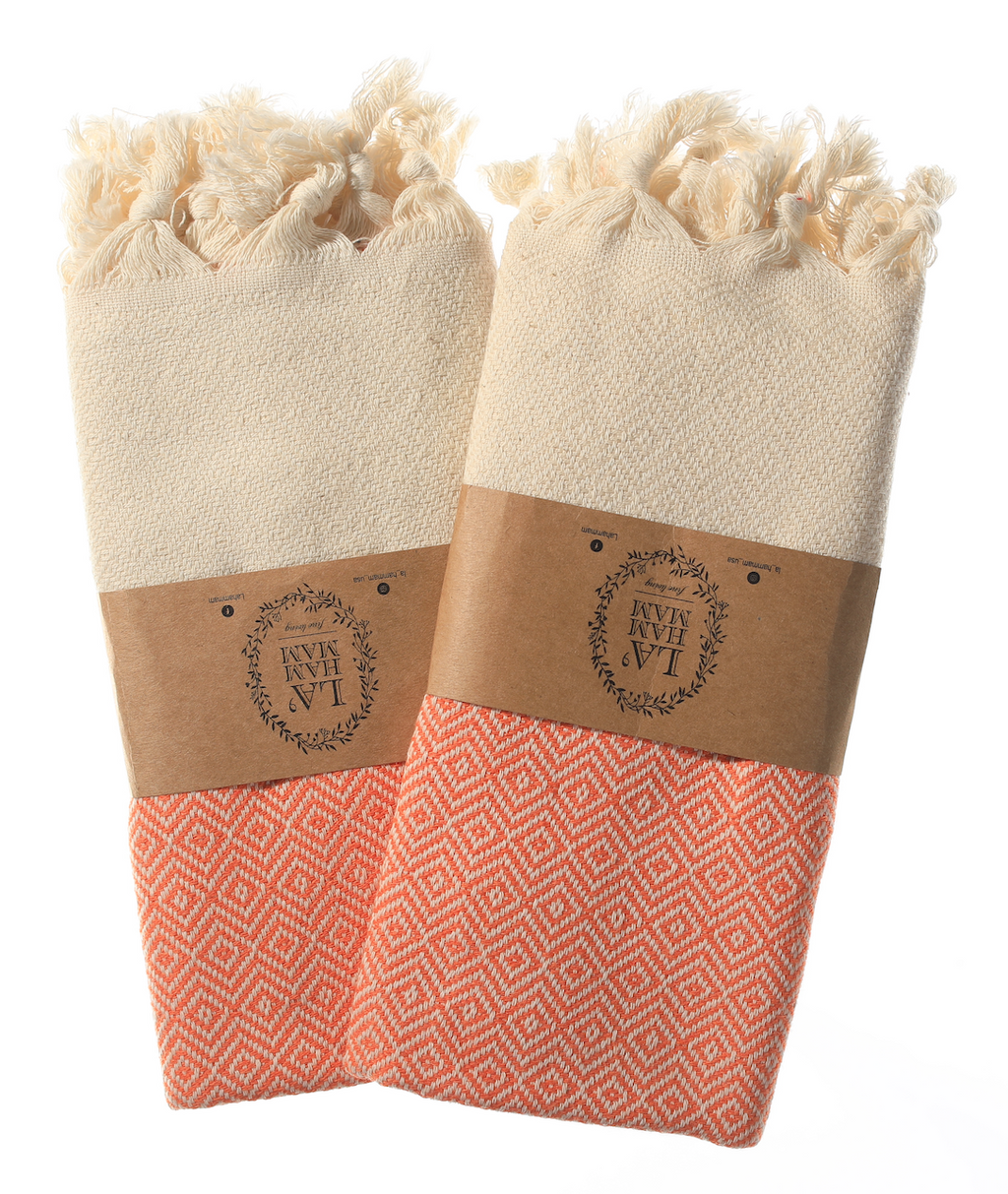 Diamond Turkish Cotton Kitchen Towels - Set of 2