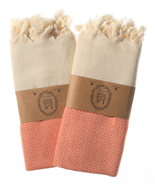 Diamond Turkish Cotton Kitchen Towels - Set of 2