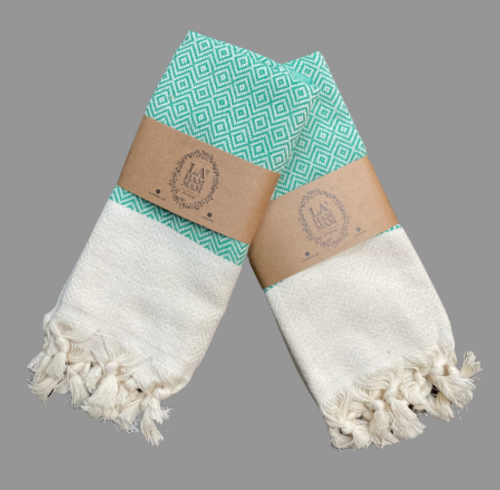 Diamond Turkish Cotton Kitchen Towels - Set of 2