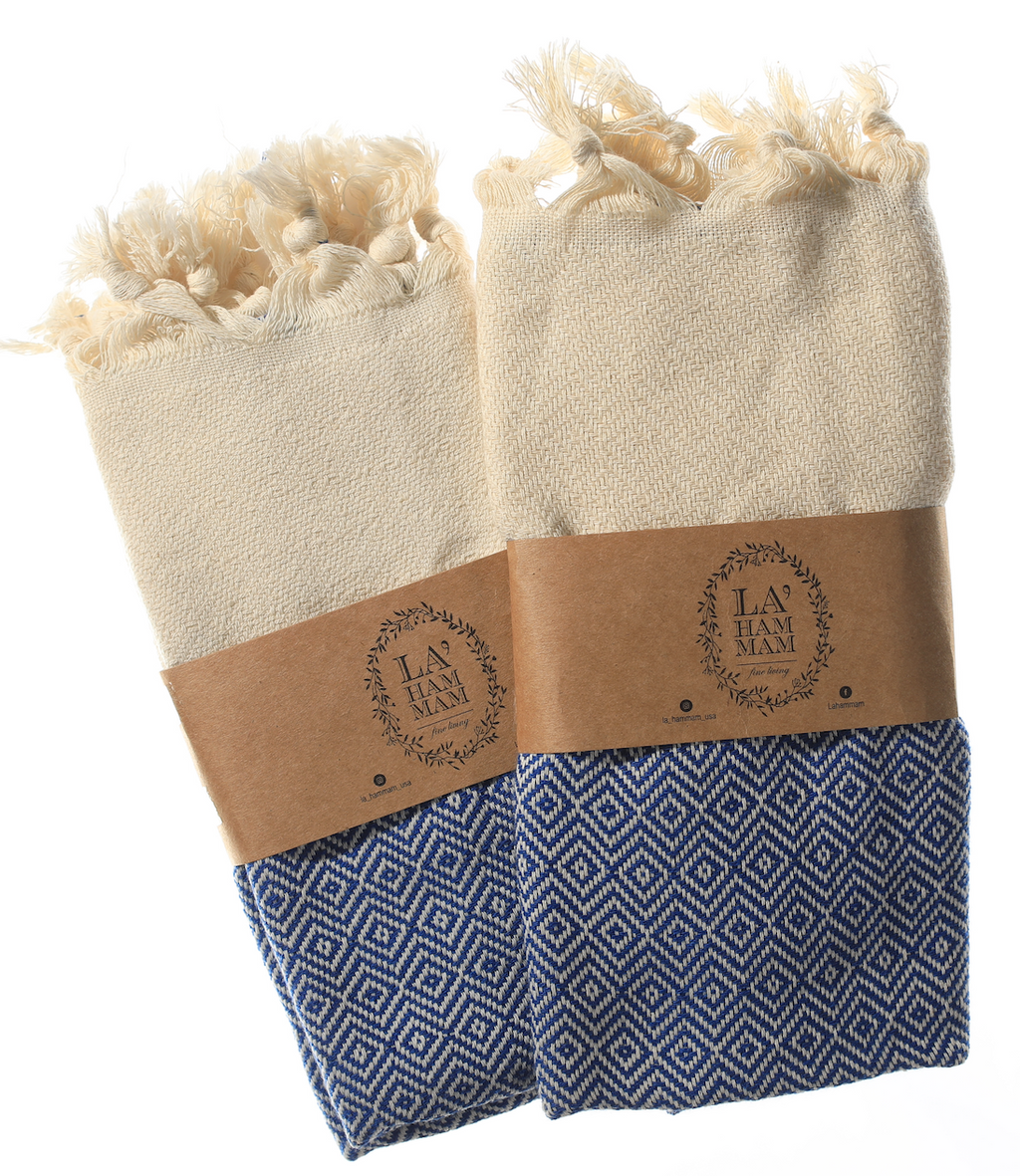 Diamond Turkish Cotton Kitchen Towels - Set of 2