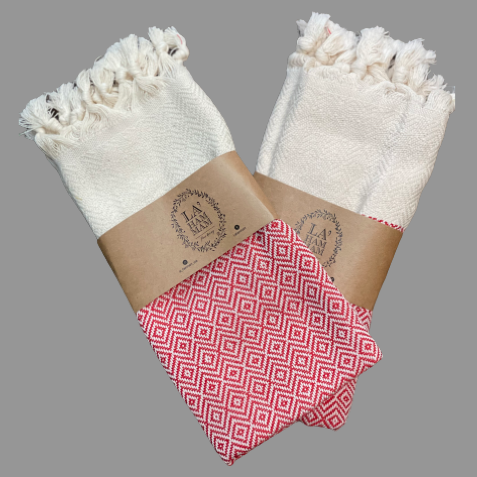 Diamond Turkish Cotton Kitchen Towels - Set of 2