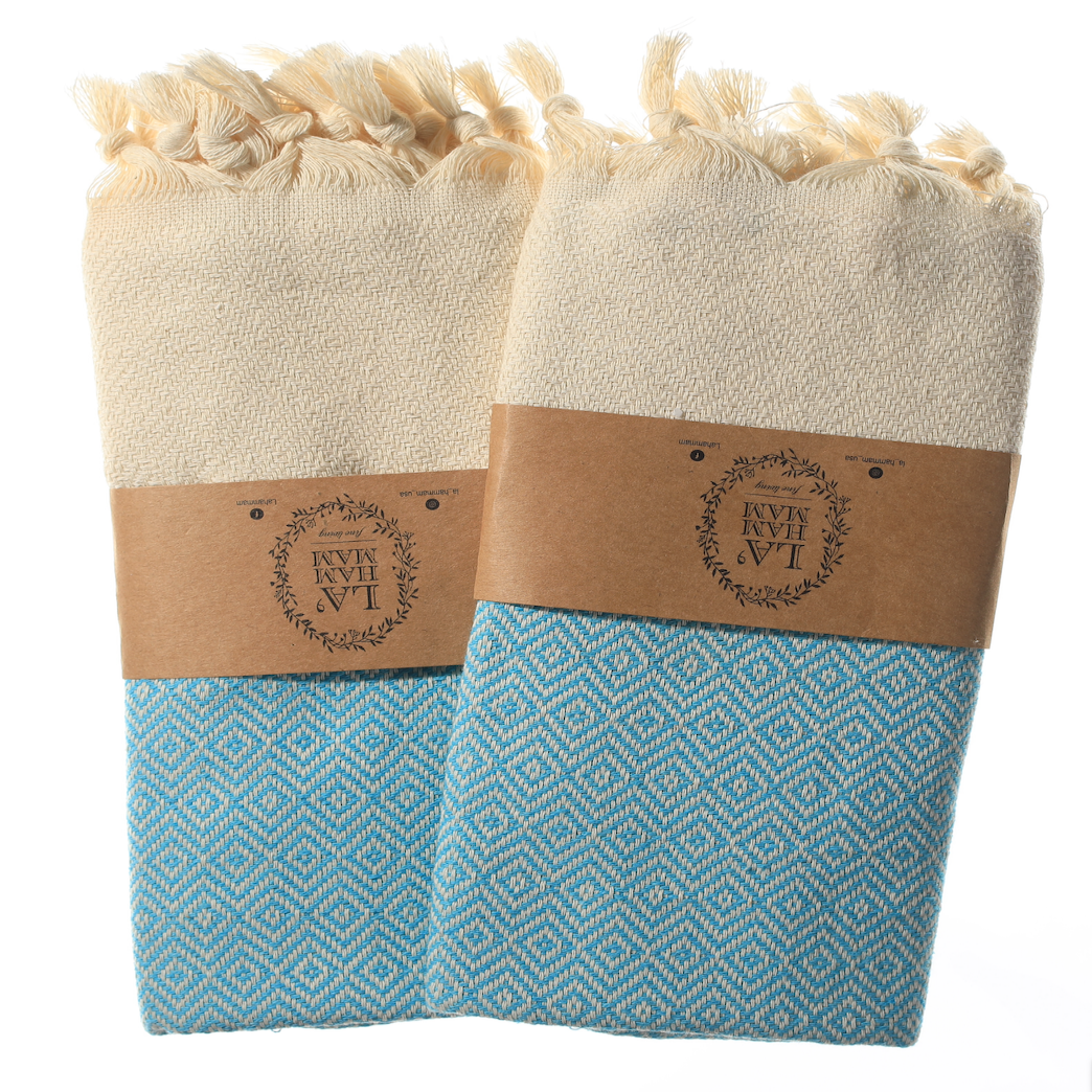 Diamond Turkish Cotton Kitchen Towels - Set of 2