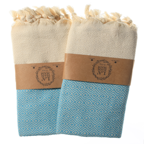 Diamond Turkish Cotton Kitchen Towels - Set of 2