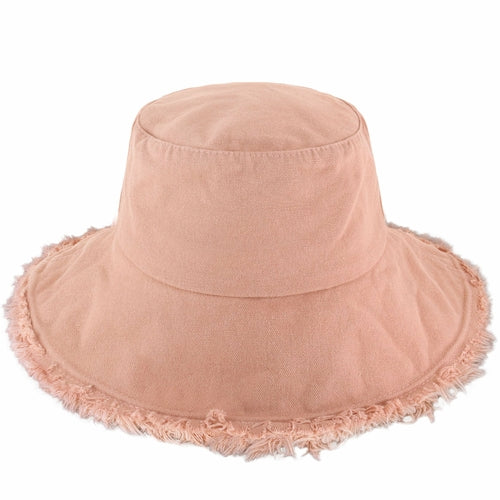Frayed Cotton Bucket Hat