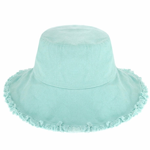 Frayed Cotton Bucket Hat