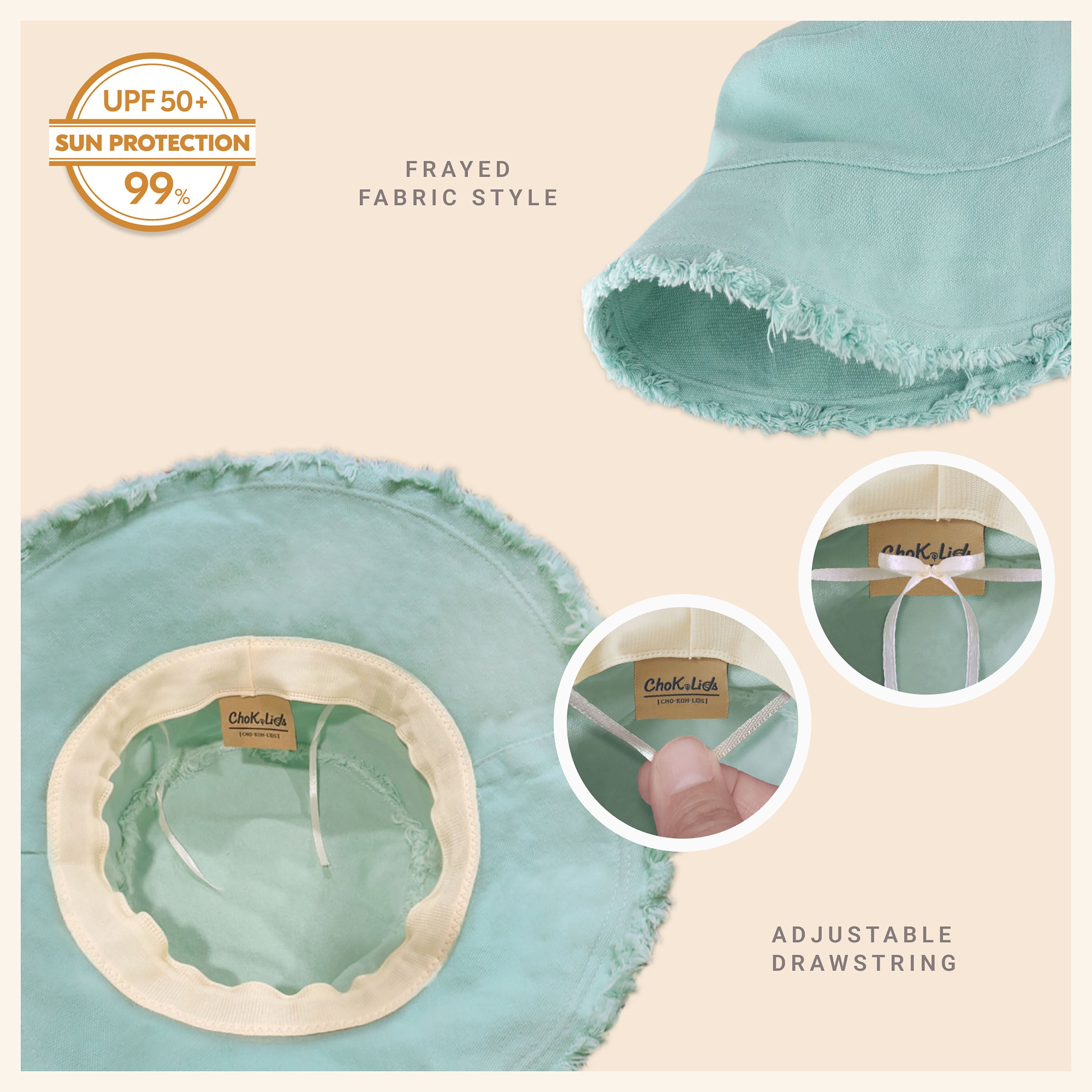 Frayed Cotton Bucket Hat