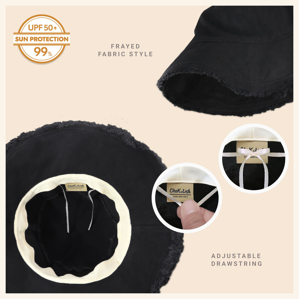 Frayed Cotton Bucket Hat