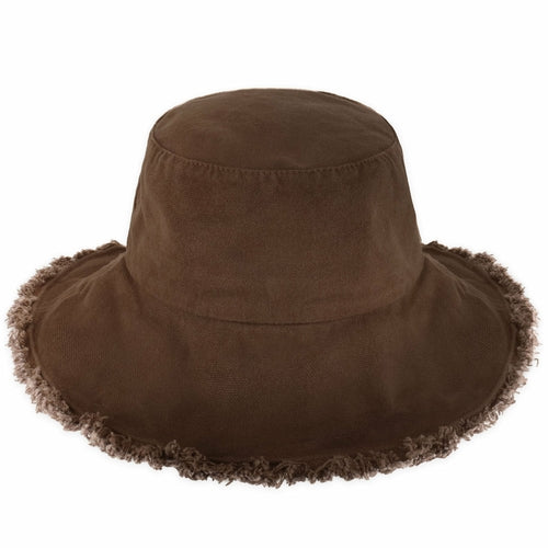 Frayed Cotton Bucket Hat