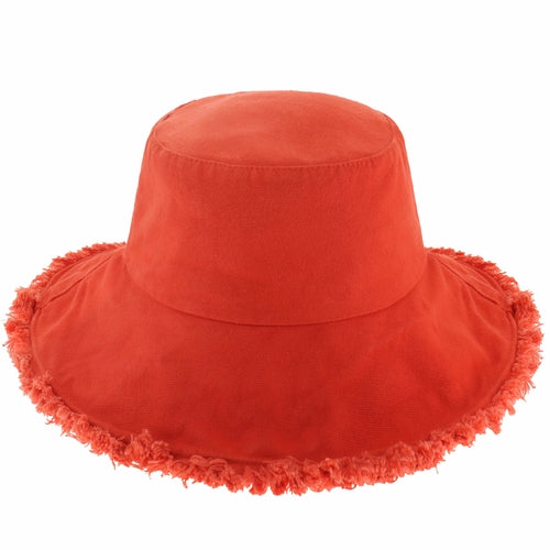 Frayed Cotton Bucket Hat