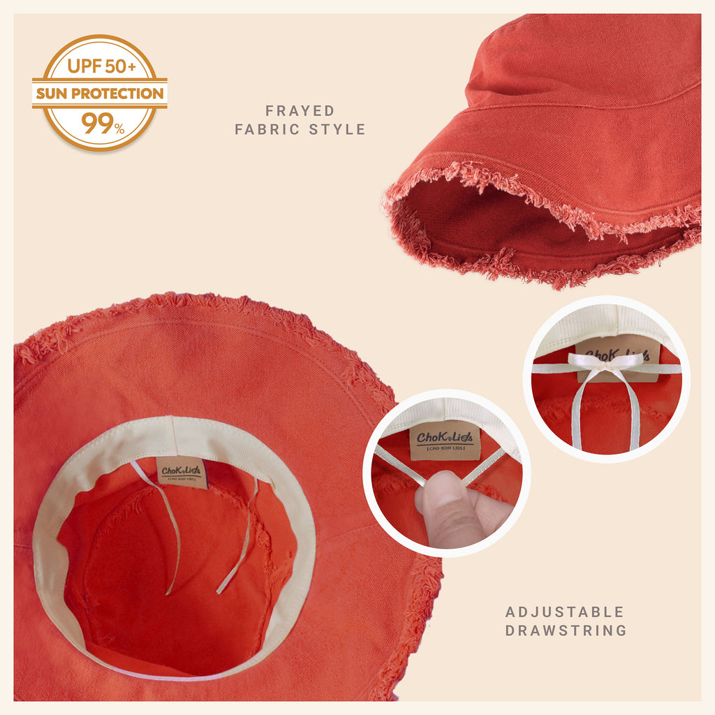 Frayed Cotton Bucket Hat