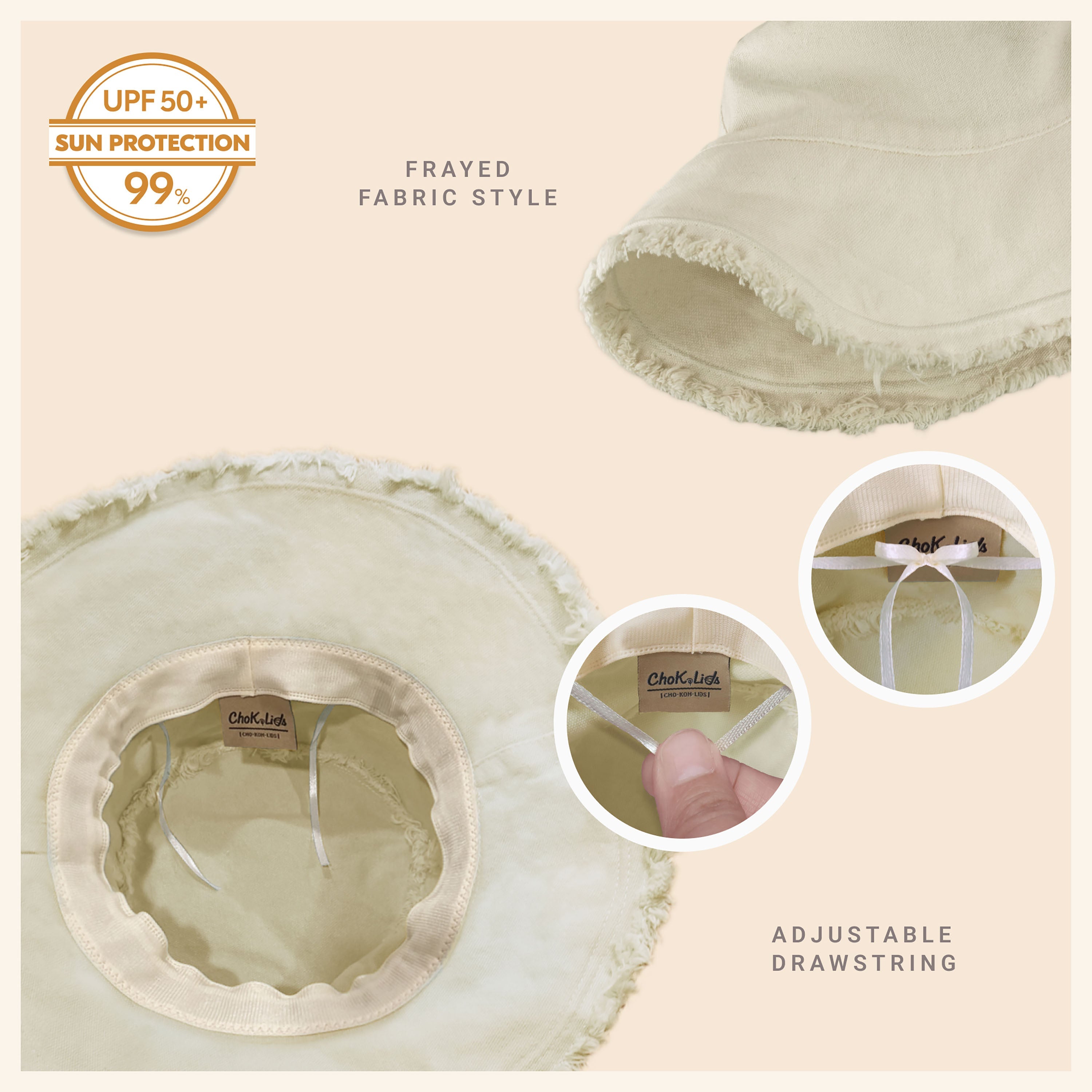 Frayed Cotton Bucket Hat