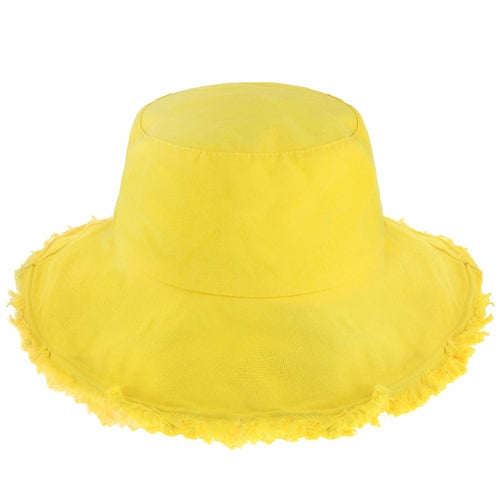 Frayed Cotton Bucket Hat