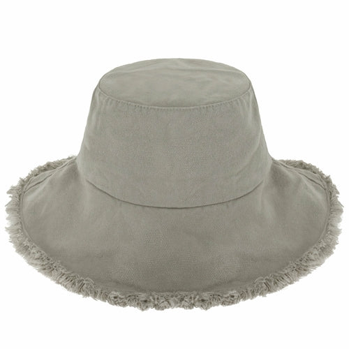 Frayed Cotton Bucket Hat