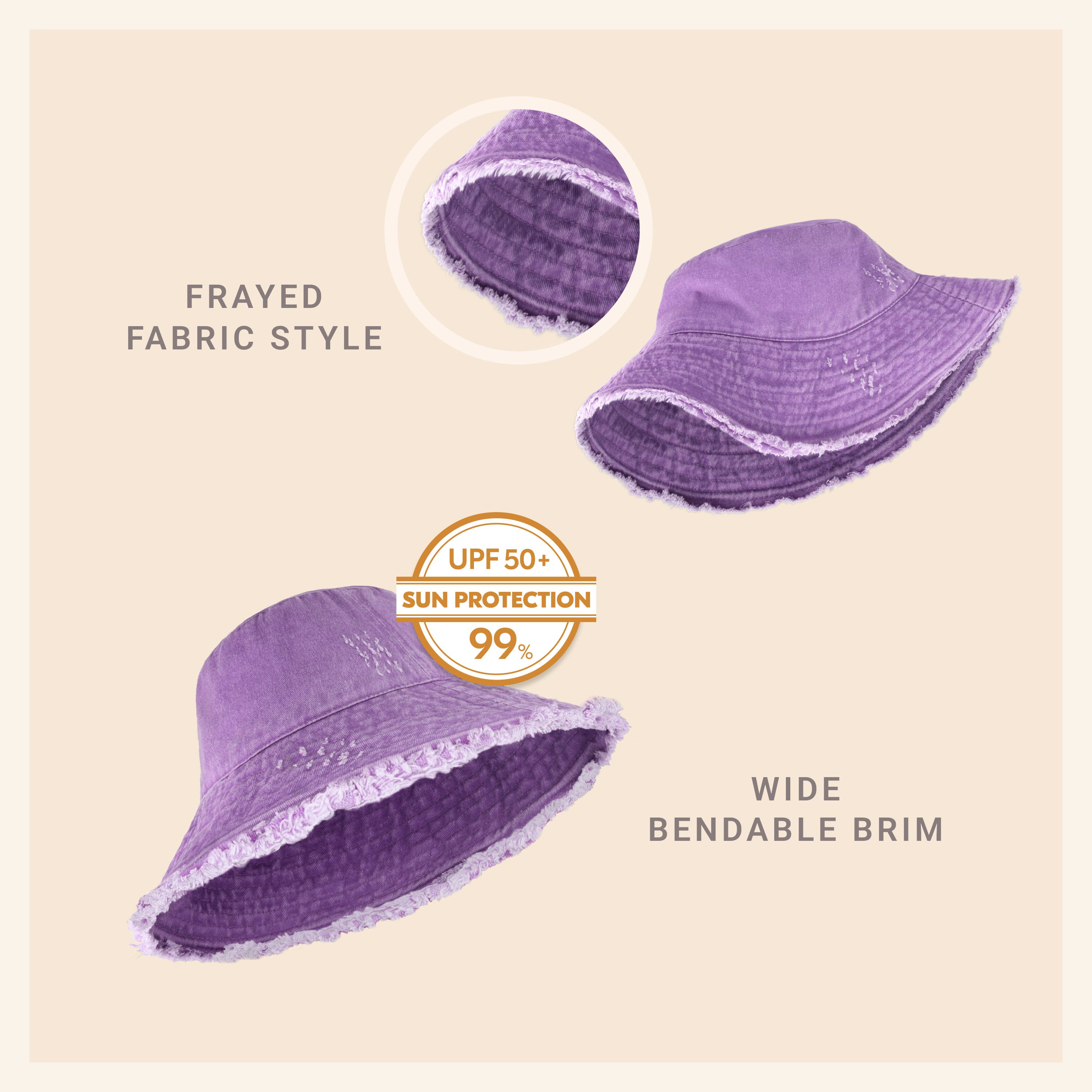Frayed Cotton Bucket Hat