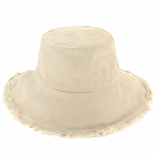 Frayed Cotton Bucket Hat