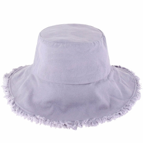 Frayed Cotton Bucket Hat