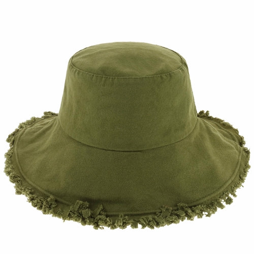 Frayed Cotton Bucket Hat