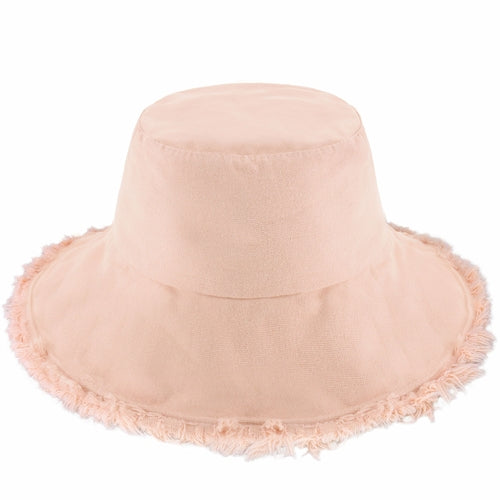 Frayed Cotton Bucket Hat